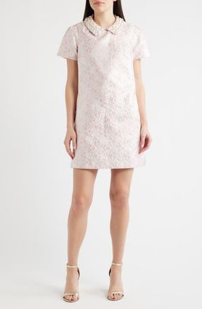 Lilly Pulitzer Mylan Pearly Collar Metallic Floral Shift Dress in Conch Shell Pink Ritsy Ditsy at Nordstrom, Size 00