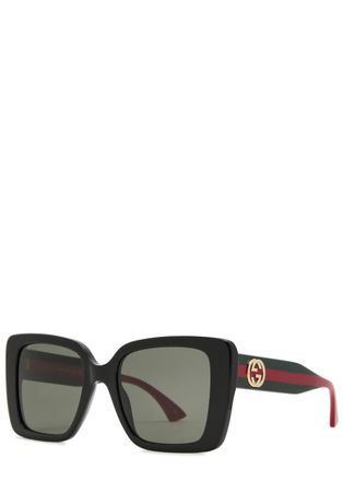 Gucci Eyewear Oversized Square-frame Designer Sunglasses - Black - One Size