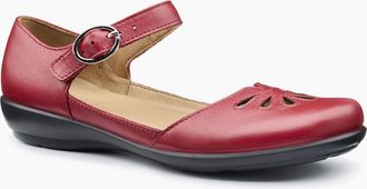 Hotter Womens Eloise Womens Wide Fit Mary Jane Shoes - Red - Size: 6.5
