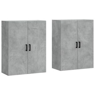 vidaXL Armario De Pared 2 Unidades Gris Hormig&oacute;n 69,5x34x90 Cm Vidaxl