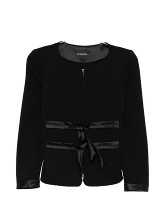 Emporio Armani kraagloos jack met strikdetail