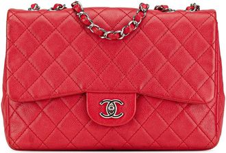Chanel Hobo Bags - 2008-2009 Jumbo Classic Caviar Single Flap - Gr. unisize - in Rot - für Damen