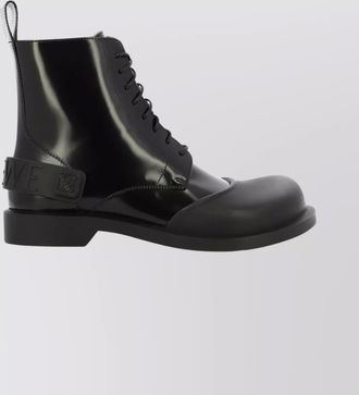 Loewe lace-up boots with pull tab and round toe