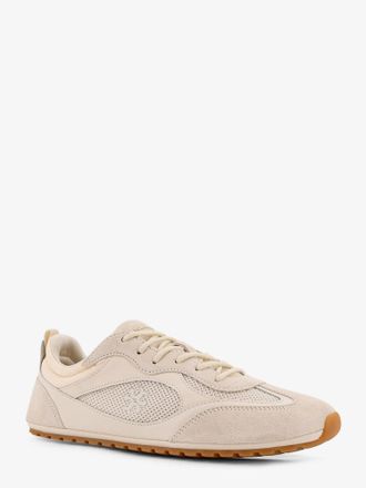 Tory Burch Womens Sneakers Beige Suede With Leather Inserts Leather-Nylon Trainers Leather/nylon