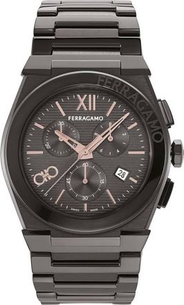 Ferragamo Vega Chrono Quartz Grey Dial Mens Watch SFMR01124