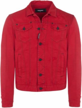 Dsquared2 Heren, Jassen, Rood, Maat: XL Denim