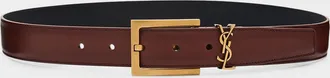 Saint Laurent YSL Calfskin Leather Belt