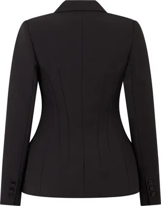 Elisabetta Franchi Womens Jacket Double-Breasted Black Polyester