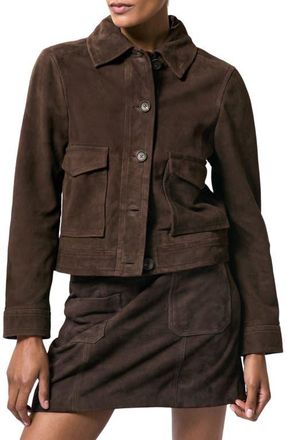Reiss Hanson Suede Jacket in Chocolate Brown at Nordstrom, Size 10 Us