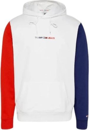 Tommy Jeans Kleur Blok Hoodie Sweater - Heren - Hoodies - Wit - S - Katoen - Hoodies & sweatvesten