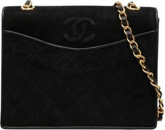 Chanel Pre-owned Gekreukt Su&egrave;de Crossbody Tas - Dames - Vintage Schoudertas - Zwart - ONE Size - Su&egrave;de - Vintage