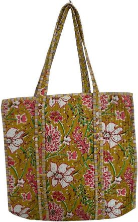 Generic Quilted Cotton Tote Bag for Women | Handmade Floral Printed Shoulder Bag | Lightweight Reusable Shopping & Travel Tote with Long Handles for Daily Use