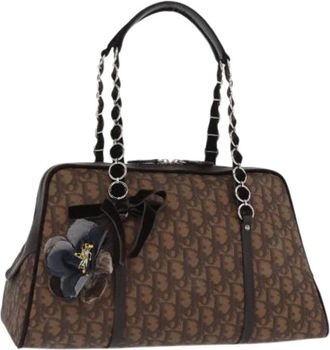 Dior Pre-owned Handbags, female, Brown, Size: ONE SIZE Pre-owned Trotter PVC Hand Bag