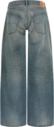Balenciaga Womens Blue Cotton Relaxed Fit Jeans Clothing