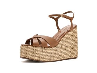 Schutz Keefa Wedge Womens Sandals Burnt Honey : 10.5 M, Leather