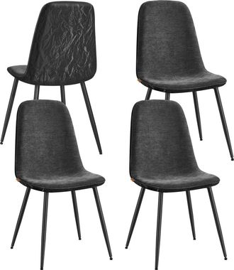 Vasagle 4 sillas de comedor con soporte de metal de color gris