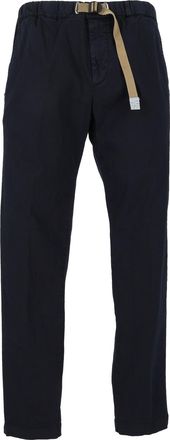 White Sand Gabardine Integrated Belt Straight-Leg Pants