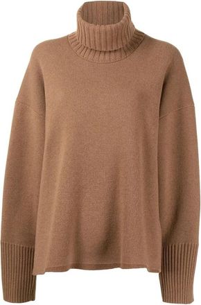 Proenza Schouler Oversized Kasjmier Coltrui - Dames - Cashmere truien - Bruin - L - Kasjmier - Truien & Vesten