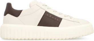 Hogan H-Stripes leren sneakers - Heren - Sneakers - Beige - 43 1/2 EU - Leer - Schoenen