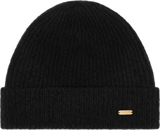 Tom Ford Accessoires, Dames, Zwart, ONE Size, Kasjmier, Geribbelde Beanie