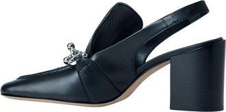 Sportmax Heeled Mules met Vierkante Neus - Dames - Pumps - Zwart - 36 EU - Leer - Schoenen