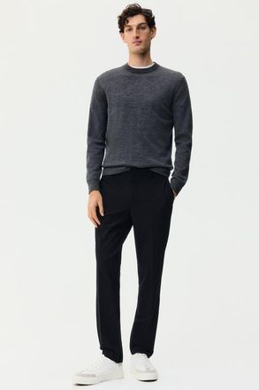H&M Slim Fit Tailored Trousers in Black at Nordstrom, Size 30