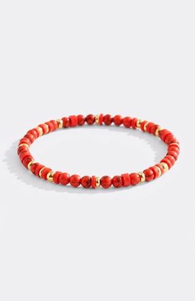Mint & Lily Stacking Birthstone Beaded Bracelet in January Garnet at Nordstrom, Size 6.5
