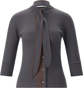 Christophe Lemaire Fitted Top - Dames - Blouses - Grijs - M - Katoen - Overhemden