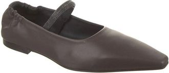 Brunello Cucinelli Womens Brown Leather Flats