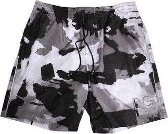Dolce & Gabbana Zwart Witte Camouflage DG Logo Heren Badkleding