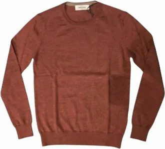 Gran Sasso Mens Classic Crew Long Sleeve Tee In Brick