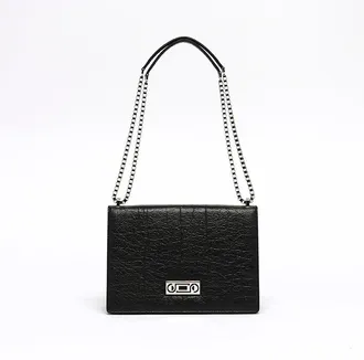 Studio Tondini The Cristiana Vegan Shoulder Bag - Black metallic