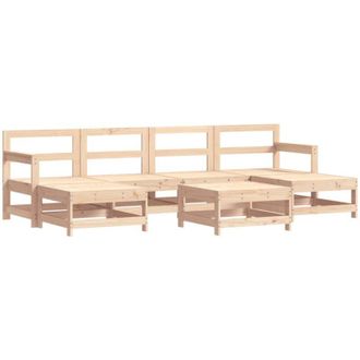 vidaXL Juego De Muebles De Jard&iacute;n 7 Piezas Madera Maciza De Pino Vidaxl