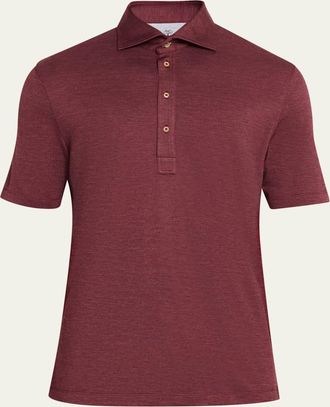 Brunello Cucinelli Mens Wool Blend Polo Shirt