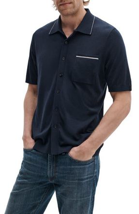 Rag & Bone Conrad Silk & Cotton Dalton Knit Button-Up in Salt at Nordstrom, Size X-Large