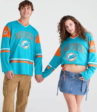 A&eacute;ropostale Long Sleeve Miami Dolphins V-Neck Top