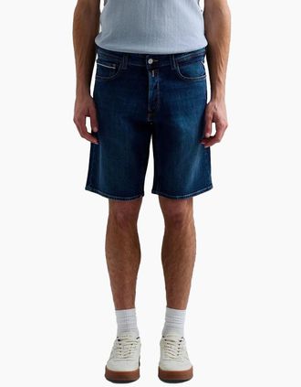 Replay Mens Replay Grover Straight Fit Stretch Denim Shorts M1072.685.192.009 - Navy - Size: 32/32
