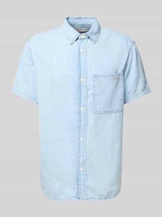 Calvin Klein Jeans Jeanshemd mit Kentkragen in Jeansblau, Gr&ouml;&szlig;e XL