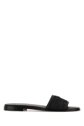 Prada Black Woven Sandals