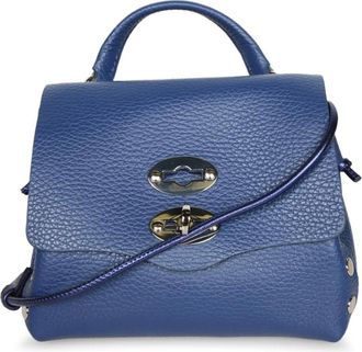 Zanellato Tassen, Dames, Blauw, ONE Size, Leer, Postina Bag