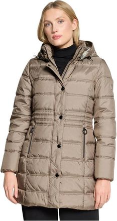 Betty Barclay Gewatteerd jack met capuchon - Dames - Jassen - Beige - Maat: L Leer