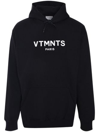 VTMNTS logo-print hoodie - Black