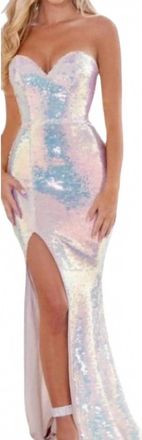 Portia & Scarlett Strapless Sequin Prom Dress In Pink