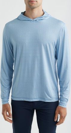 Johnnie-O Talon Stripe UPF 50+ Hoodie in Carbon Fiber at Nordstrom, Size Xx-Large