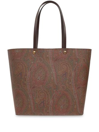 Etro Borsa tote con stampa paisley - Marrone