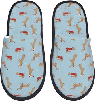 Generic Camping Slippers Dachshund Dog Fluffy Sleepers Non Slip Indoor Slipper Travel Slipper For Autumn Indoor M