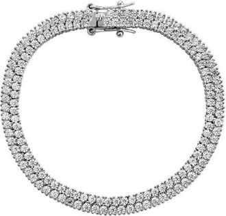 Lili Claspe Rosaline Tennis Bracelet in Silver at Nordstrom, Size 6