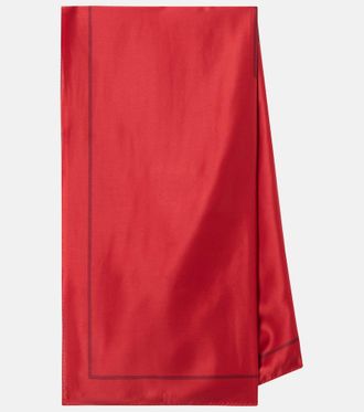 Saint Laurent Cassandre printed silk charmeuse scarf