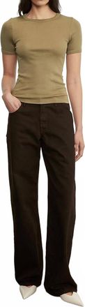 Enza Costa Supima Cotton New Classic Short Sleeves Tee In Olive Stone