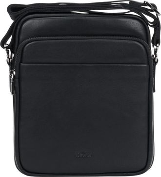 Estro & Luminara Compact Leren Schoudertas - Heren - Schoudertassen - Zwart - ONE Size - Leer - Tassen